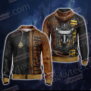 Harry Potter - Hufflepuff House Wacky Style New Unisex 3D T-shirt Zip Hoodie S 