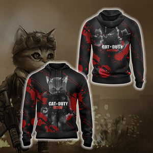 Call of Duty x Cats Unisex 3D T-shirt Zip Hoodie XS 