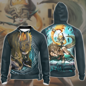 The Legend Of Zelda Midna And Link Wolf Unisex 3D T-shirt Zip Hoodie S 