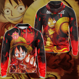 One Piece Monkey D. Luffy 3D All Over Print T-shirt Tank Top Zip Hoodie Pullover Hoodie Hawaiian Shirt Beach Shorts Jogger Zip Hoodie S 