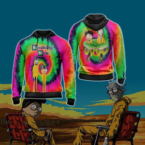 Breaking Bad x Rick and Morty Unisex 3D T-shirt Zip Hoodie S 