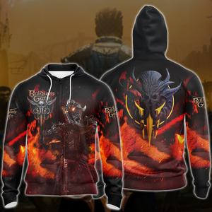 Baldur's Gate 3 Video Game All Over Printed T-shirt Tank Top Zip Hoodie Pullover Hoodie Hawaiian Shirt Beach Shorts Joggers Zip Hoodie S 