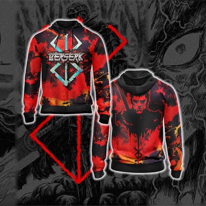 Berserk New Unisex 3D T-shirt Zip Hoodie XS 