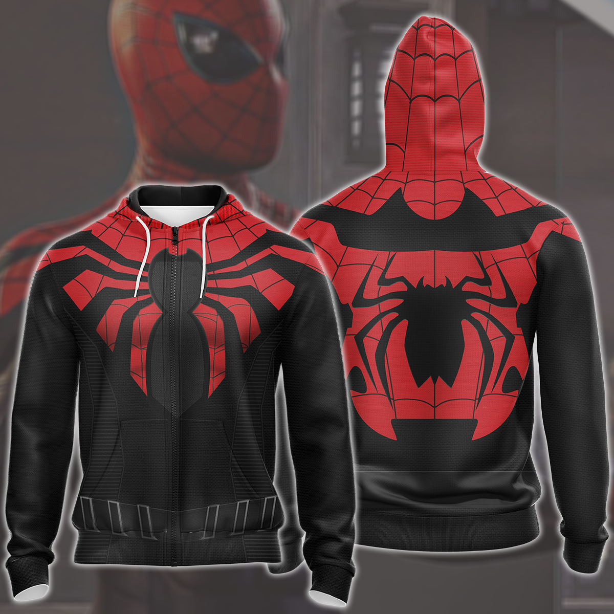 Spider-Man 2 Peter Parker Superior Suit Cosplay Video Game All Over Printed T-shirt Tank Top Zip Hoodie Pullover Hoodie Hawaiian Shirt Beach Shorts Joggers 1 Zip Hoodie S