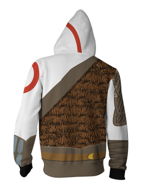 God Of War Kratos Cosplay Zip Up Hoodie Jacket   