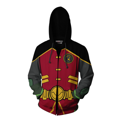 Batman Robin Cosplay Zip Up Hoodie Jacket   