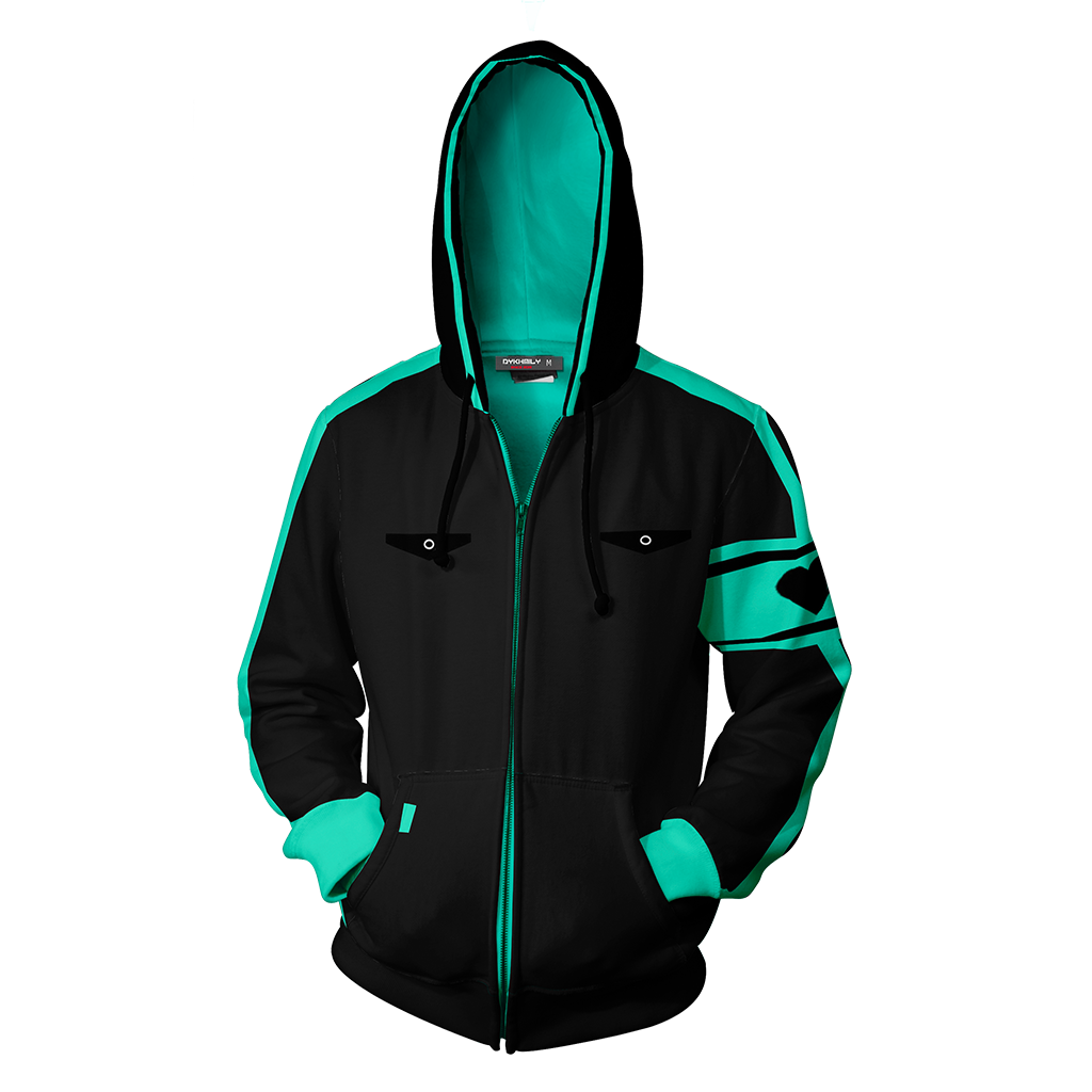 Hatsune Miku Cosplay Love Is War Zip Up Hoodie Jacket   