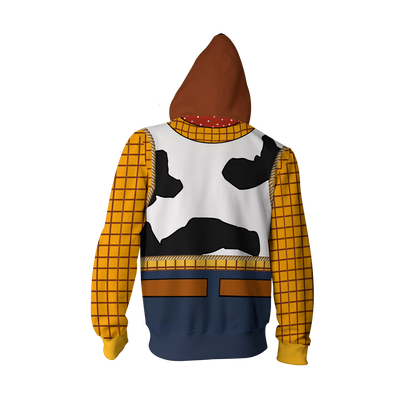 Toy Story Sheriff Woody Cosplay Zip Up Hoodie Jacket   