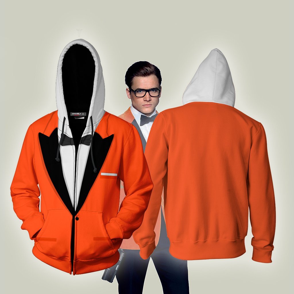 Kingsman: The Golden Circle Eggsy Unwin (Vest) Cosplay Zip Up Hoodie Jacket XS  