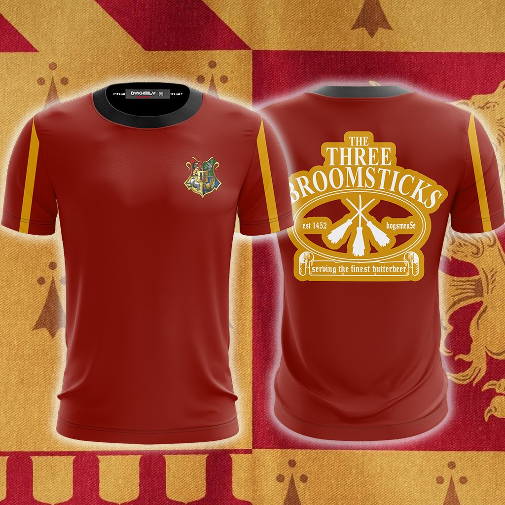 The Three Broomsticks Gryffindor Harry Potter Unisex 3D T-shirt S  