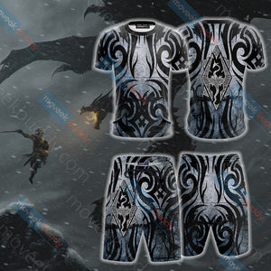The Elder Scrolls: Skyrim Symbol Unisex 3D Beach Shorts   