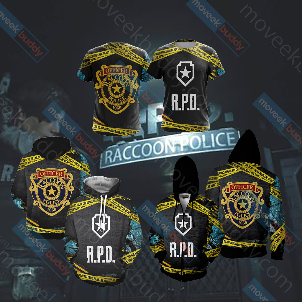 Resident Evil - R.P.D Unisex 3D T-shirt   