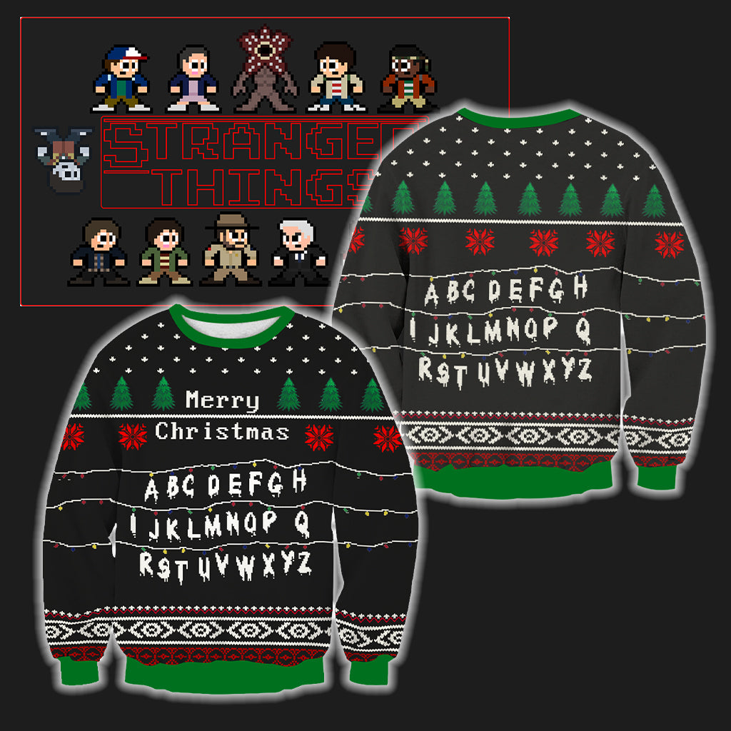 Merry Christmas Stranger Things 3D Sweater S  