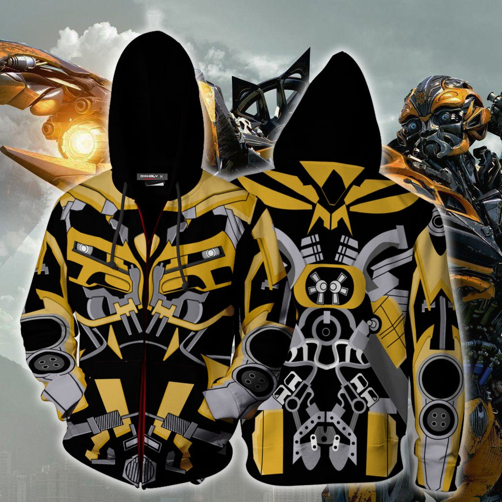 Transformers Bumblebee Cosplay Zip Up Hoodie Jacket MoveekBuddyShop