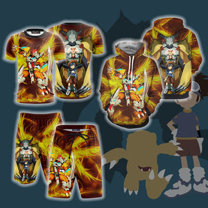 Digimon Greymon And Yagami Taichi 3D Beach Shorts   