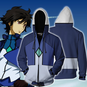 Mobile Suit Gundam 00 Setsuna F. Seiei Cosplay Zip Up Hoodie Jacket XS  