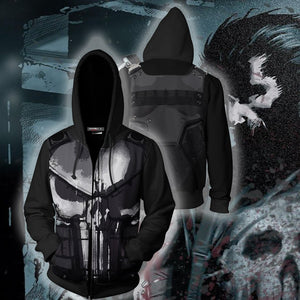 The Punisher (2017) Cosplay Zip Up Hoodie Jacket US/EU S (ASIAN L)  