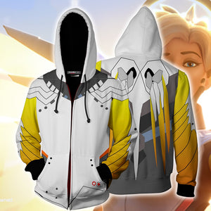 Overwatch Mercy Cosplay Zip Up Hoodie Jacket XS  