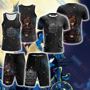 Kingdom Hearts - Sora 3D T-shirt Tank Top Beach Shorts   
