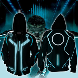 Tron: Legacy Sam Flynn Cosplay Zip Up Hoodie Jacket US/EU XXS (ASIAN S)  