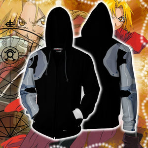 Fullmetal Alchemist Edward Elric Cosplay Zip Up Hoodie Jacket XS  