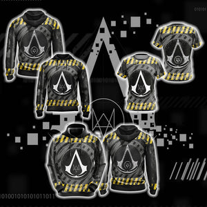 Assassin's Creed Watch Dogs Crossover Unisex 3D T-shirt   