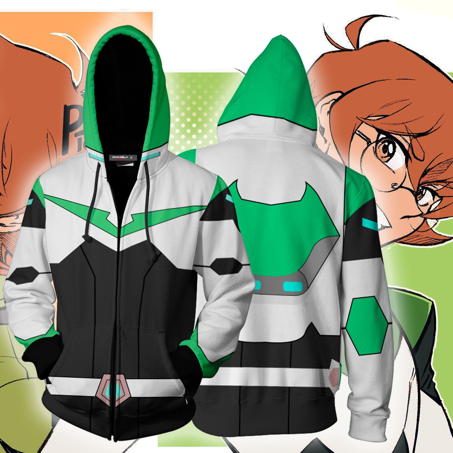 Pidge Gunderson Voltron Legendary Defender Cosplay Zip Up Hoodie Jacket XS  