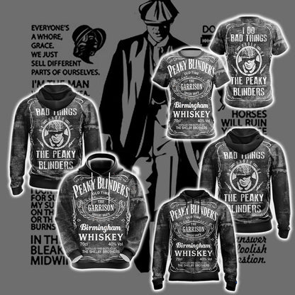 Peaky Blinders I Do Bad Things Unisex 3D T-shirt   