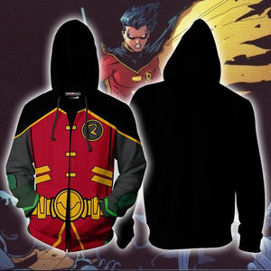 Batman Robin Cosplay Zip Up Hoodie Jacket US/EU S (ASIAN L)  