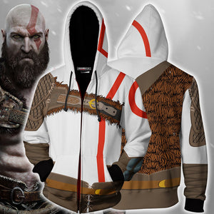 God Of War Kratos Cosplay Zip Up Hoodie Jacket US/EU XXS (ASIAN S)  