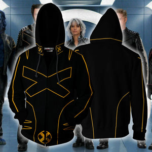 Marvel X-Men III Cosplay Zip Up Hoodie Jacket XS Black 