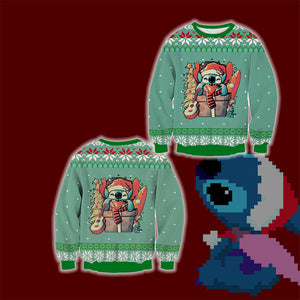 Stitch Ugly Christmas 3D Sweater S Green 