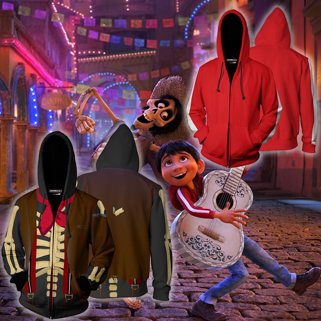 Coco Miguel Rivera Cosplay Zip Up Hoodie Jacket   