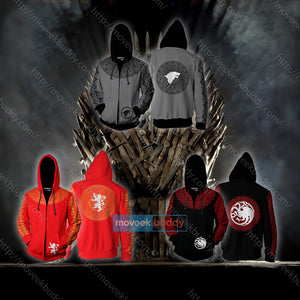 House Lannister Game Of Thrones New Zip Up Hoodie   