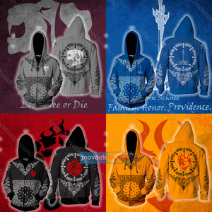 RWBY House Schnee Family Honor Providence Zip Up Hoodie   