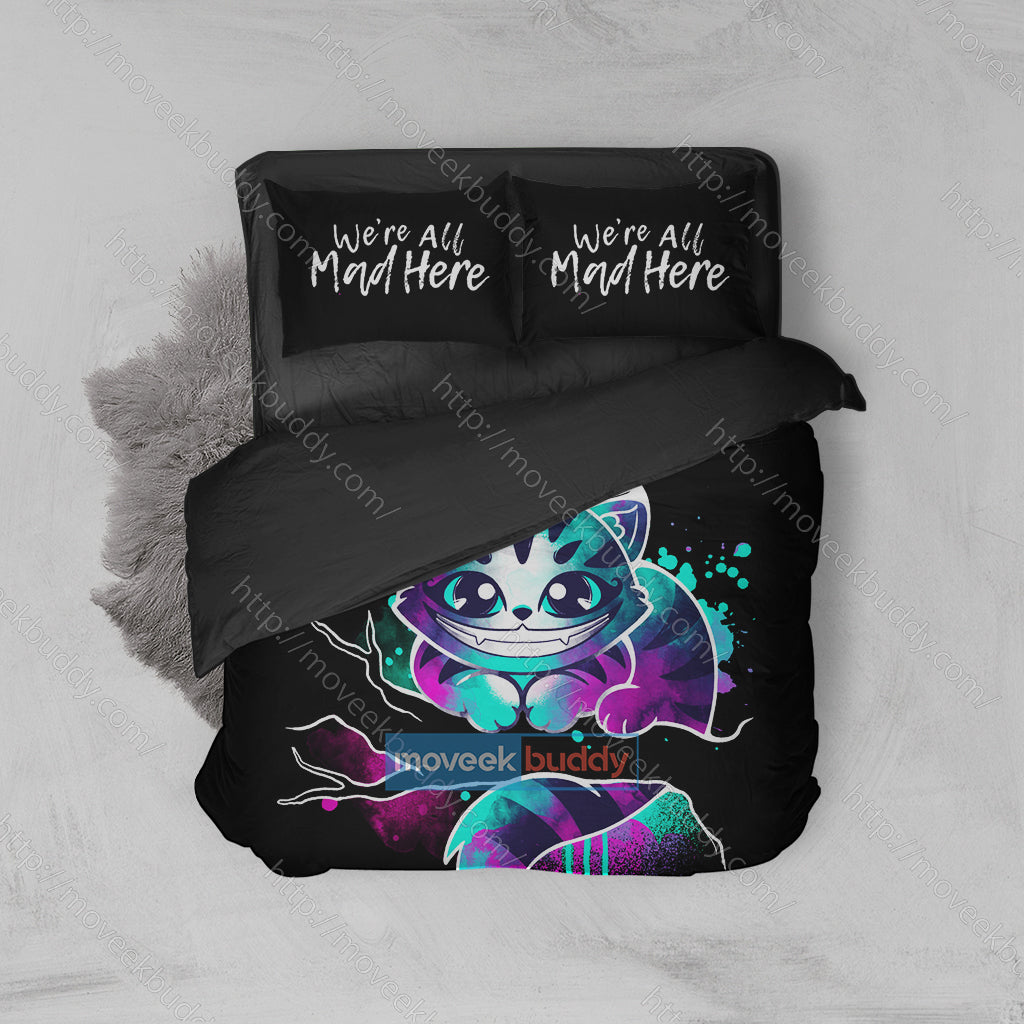 "We Are All Mad Here!" Alice In Wonderland Bed Set Twin (3PCS)  