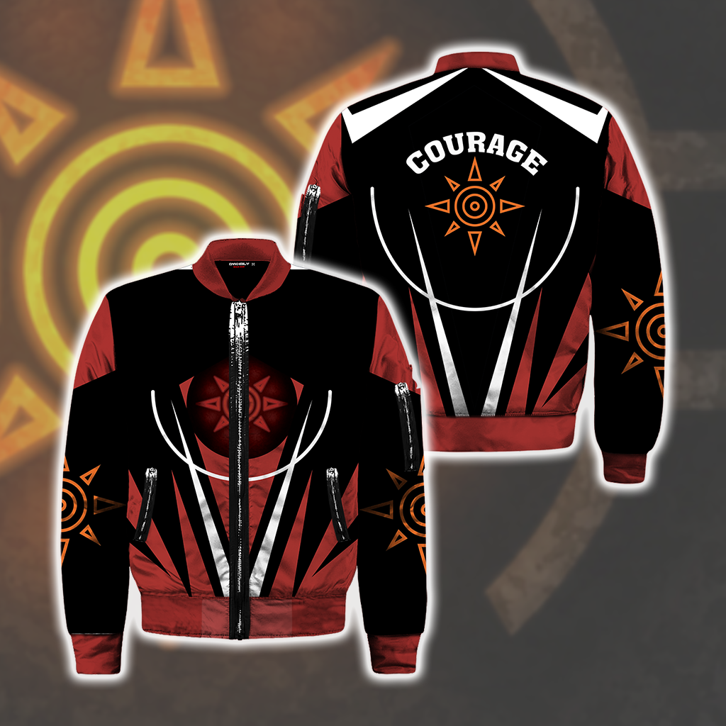 Digimon The Crest Of Courage New Look Unisex Bomber Jacket S  