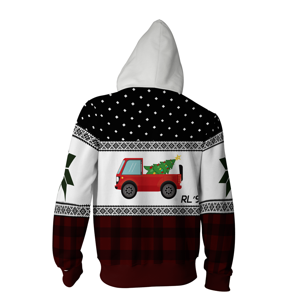 "The Fresh Prince of Bel-Air" Christmas Show Carlton Banks Cosplay Zip Up Hoodie Jacket   