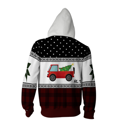 "The Fresh Prince of Bel-Air" Christmas Show Carlton Banks Cosplay Zip Up Hoodie Jacket   