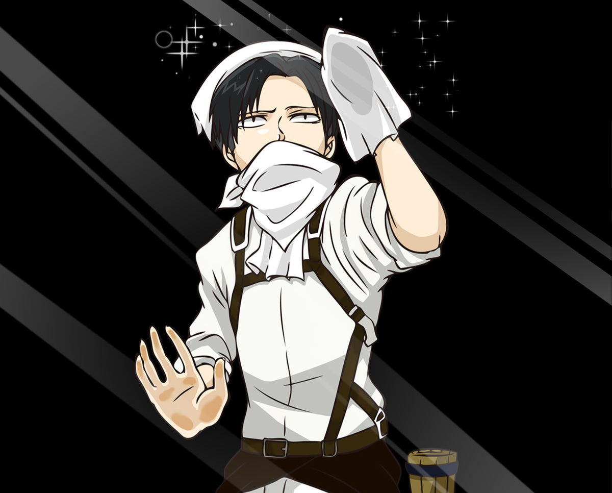 levi cleaning wallpaper