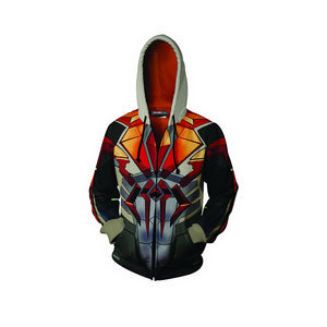 Spider-Man 2099 White Cosplay PS4 Zip Up Hoodie Jacket   