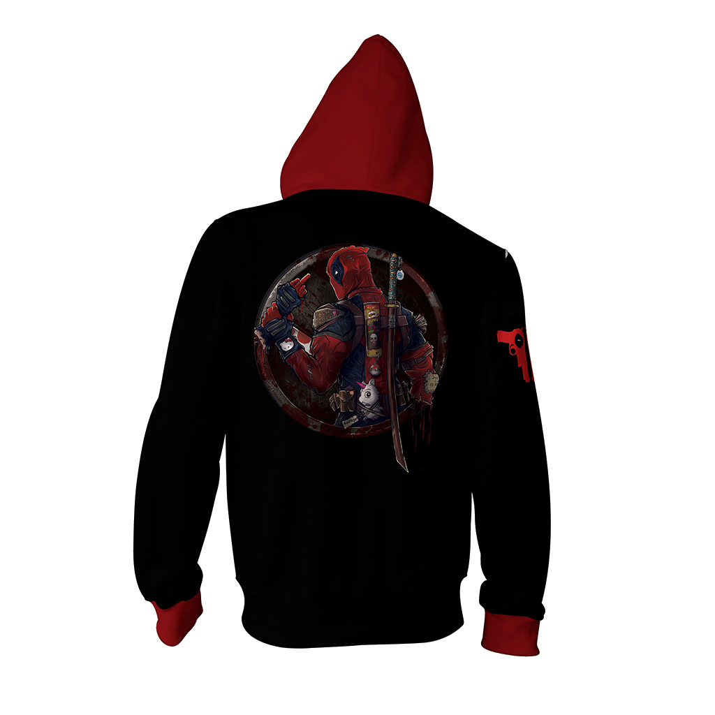 Deadpool Zip Up Hoodie Jacket   