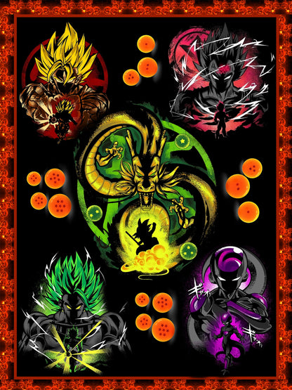 Dragon Ball Characters Son Goku, Vegeta, Broly, Frieza 3D Bed Set   