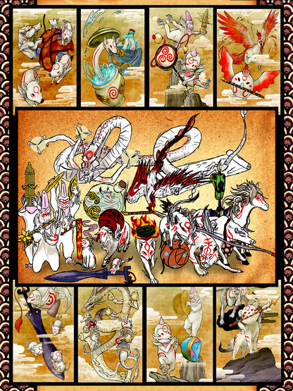 Okami Animals 3D Bed Set   