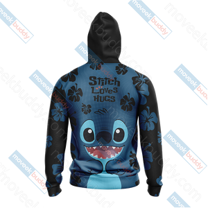 Stitch Loves Hugs Free Hugs Unisex 3D T-shirt   