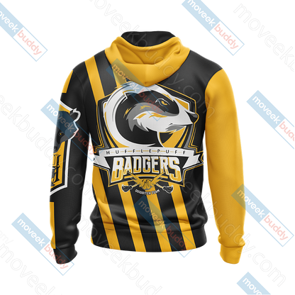 Hufflepuff Badgers Quidditch Team Harry Potter New Style Unisex 3D T-shirt   