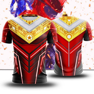 Power Ranger ZEO Cosplay Unisex 3D T-shirt US/EU S (ASIAN L) Red Ranger 