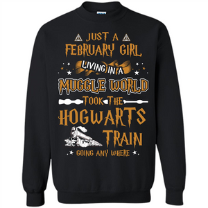 Harry Potter T-shirt Just A February Girl Living In A Muggle World Black S 