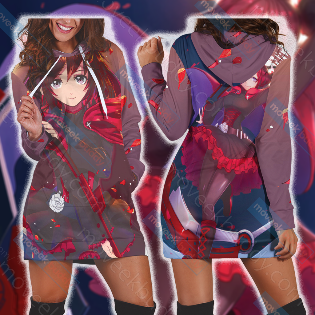 RWBY Ruby Rose 3D Hoodie Dress XS  