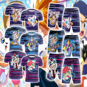 Digimon Tailmon New Look Unisex 3D Beach Shorts   